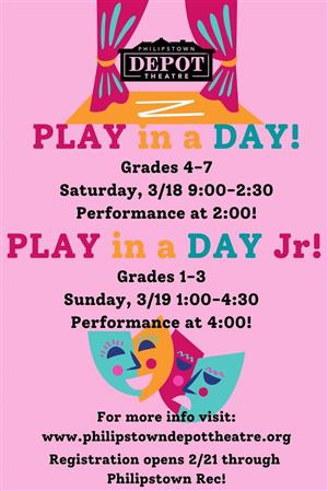 Depot Theatre's "Play in a Day"
